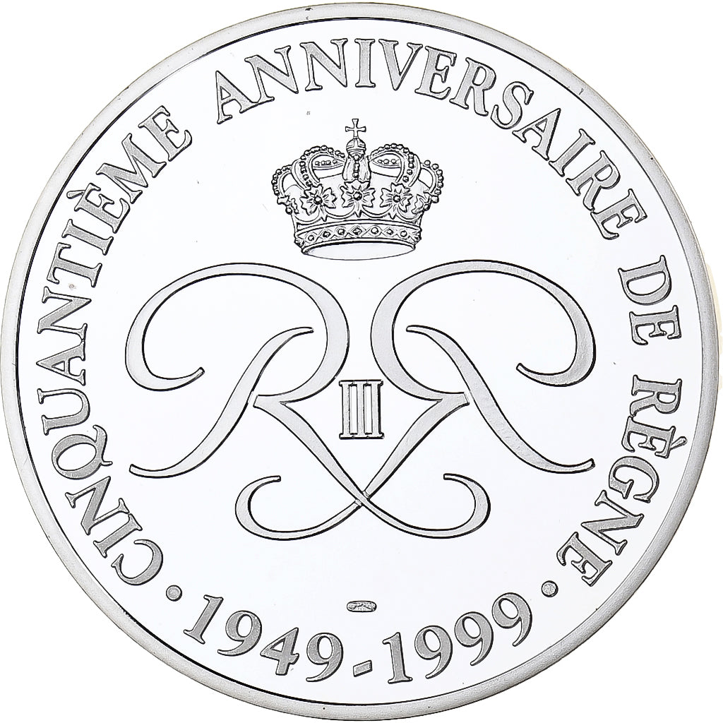 Monaco, medaglia, 50ème Anniversaire de Rainier III, 1999, Argento, FDC