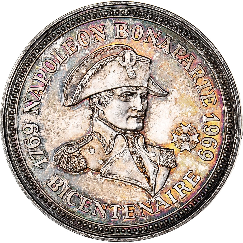 France, Medal, Napoléon Bonaparte, Bicentenaire, 1969, Silver, MS(60-62)