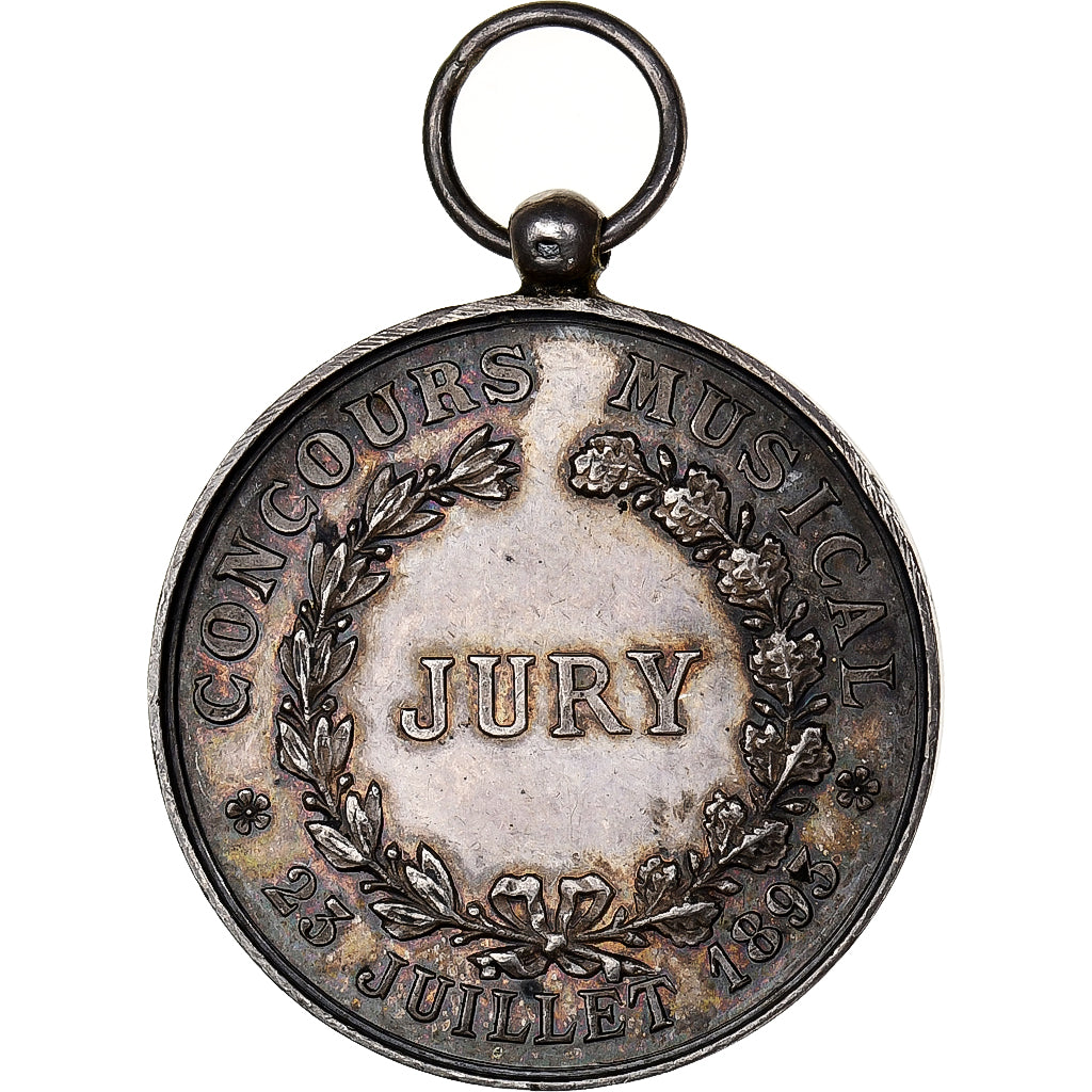 France, Medal, Concours Musical, Ville de Blois, 1893, Silver, AU(55-58)
