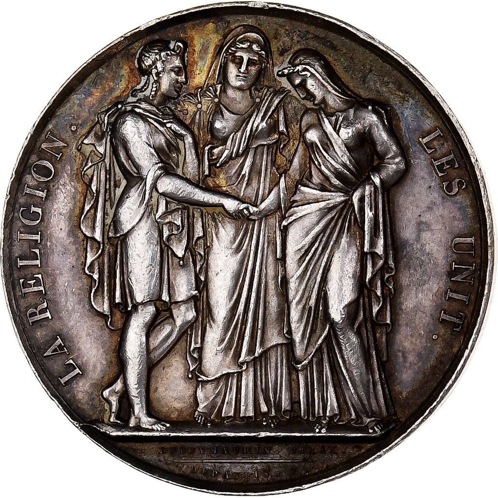 Francia, medalla, Mariage, La Religion les Unit, 1827, Plata, De Puymaurin, EBC