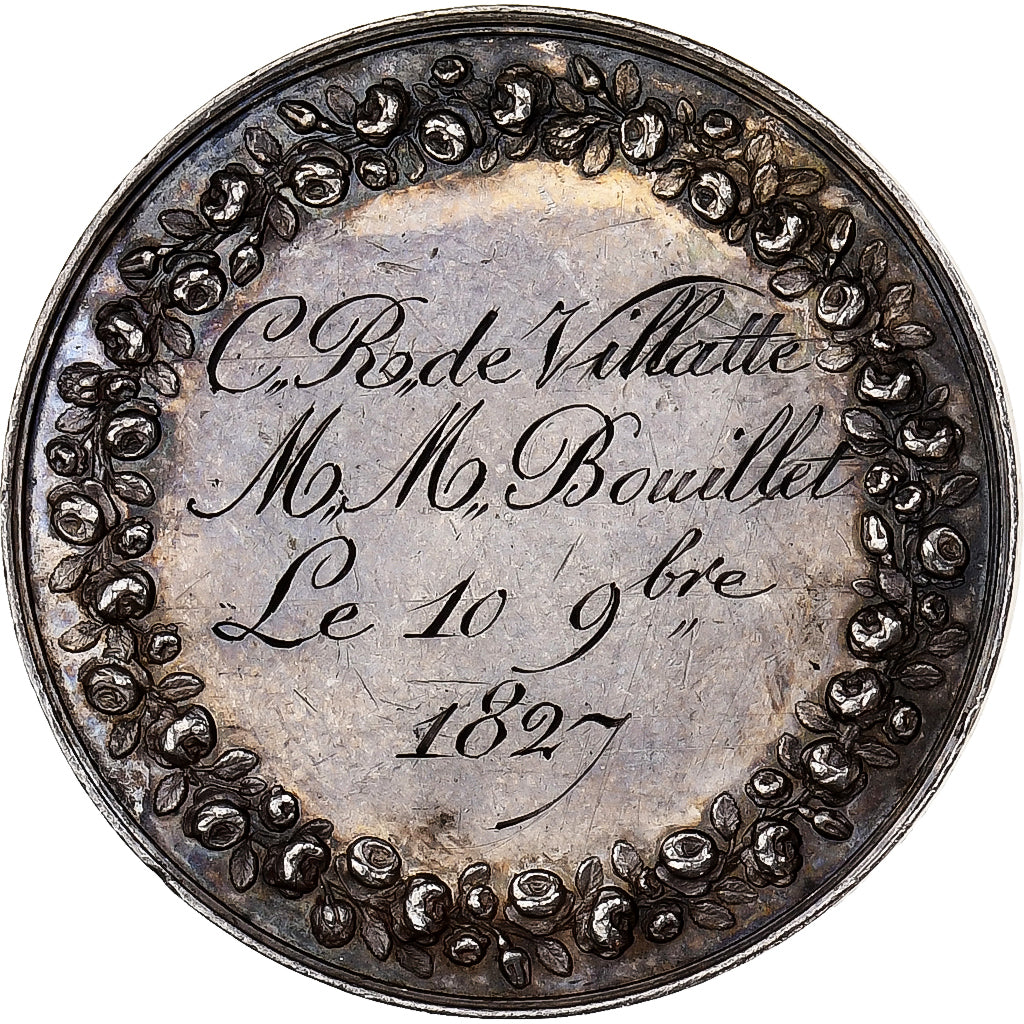 Francia, medalla, Mariage, La Religion les Unit, 1827, Plata, De Puymaurin, EBC