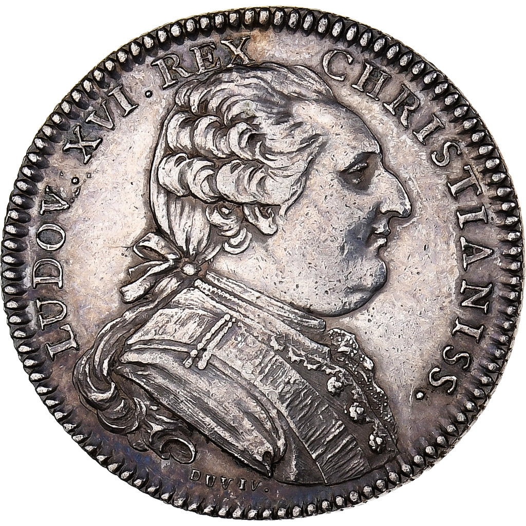 France, Token, Louis XVI, Etats de Bourgogne, 1785, Silver, Duvivier, MS(60-62)