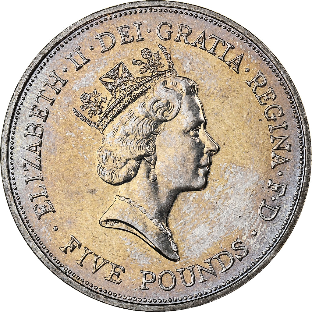 Grande-Bretagne, Elizabeth II, 5 Pounds, 1990, Cupro-nickel, SPL+, KM:962