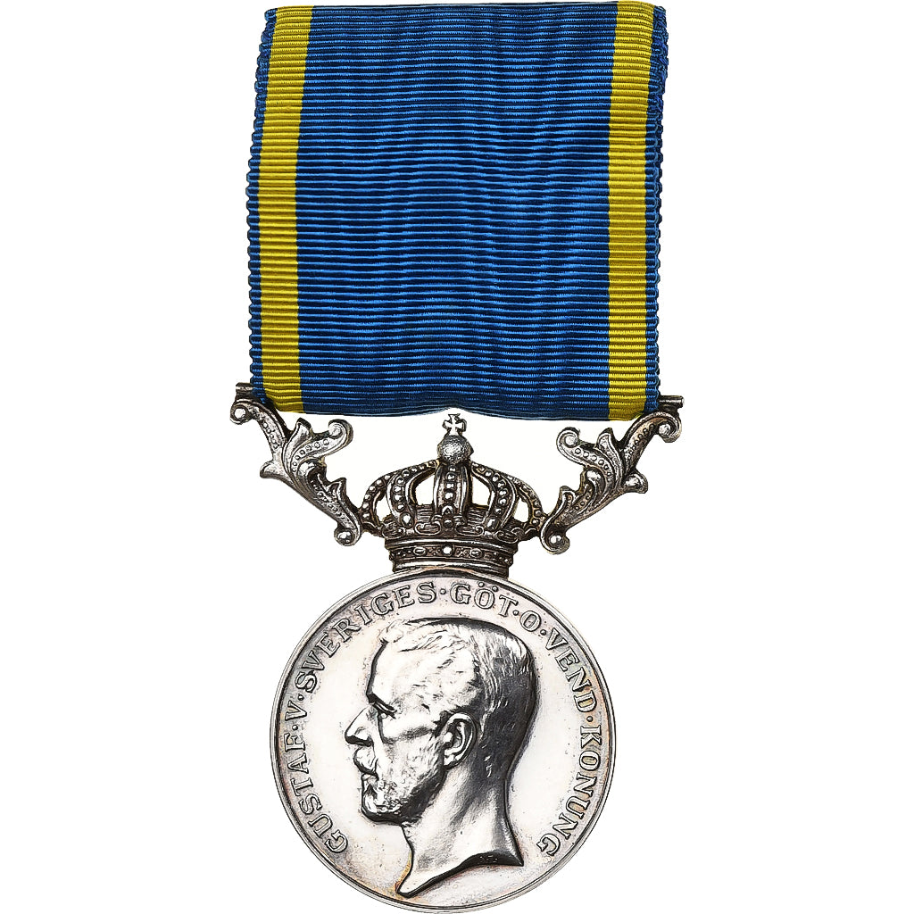 Sweden, Gustaf V, Services rendus à l'Etat, Medal, 1943, Uncirculated, Silver