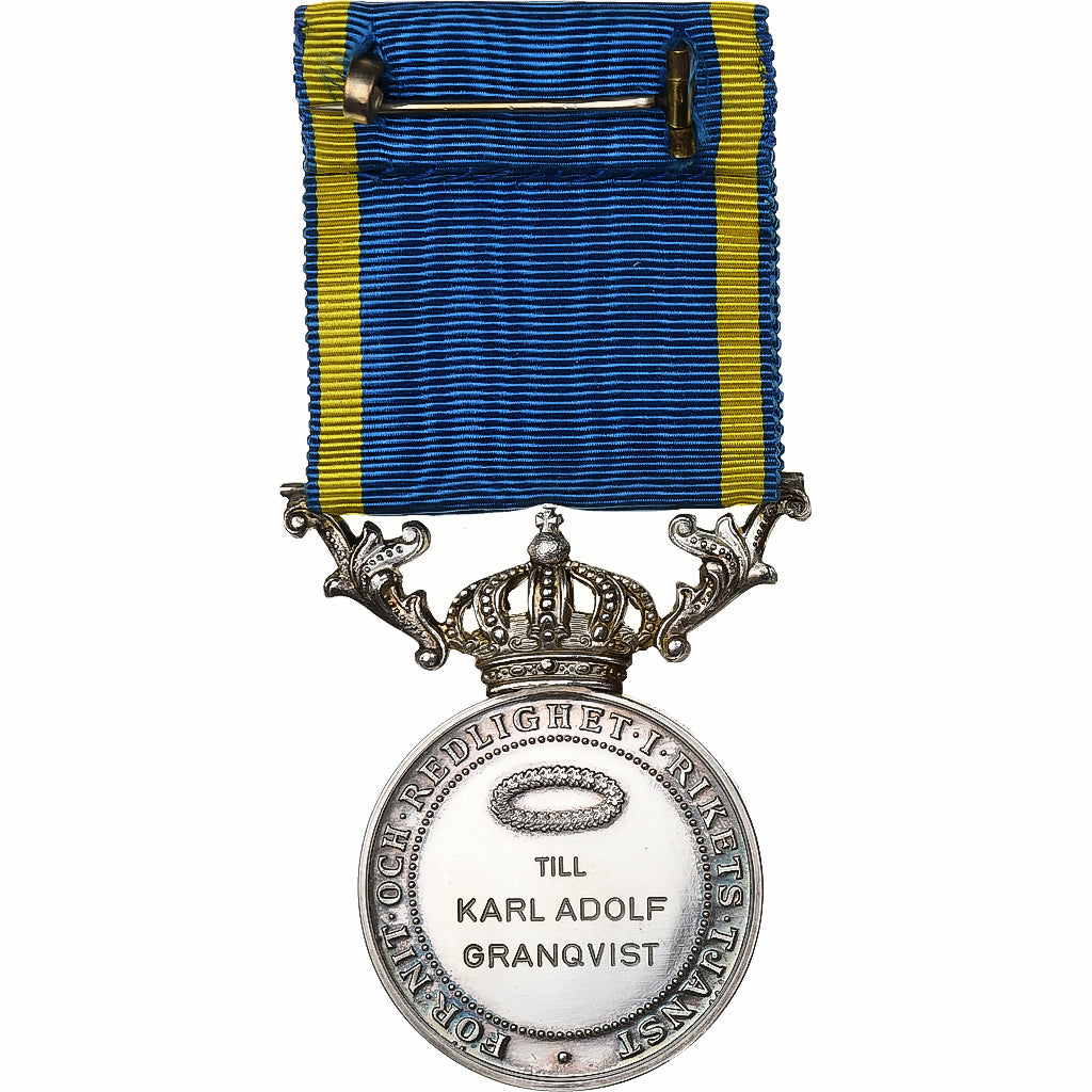Sweden, Gustaf V, Services rendus à l'Etat, Medal, 1943, Uncirculated, Silver
