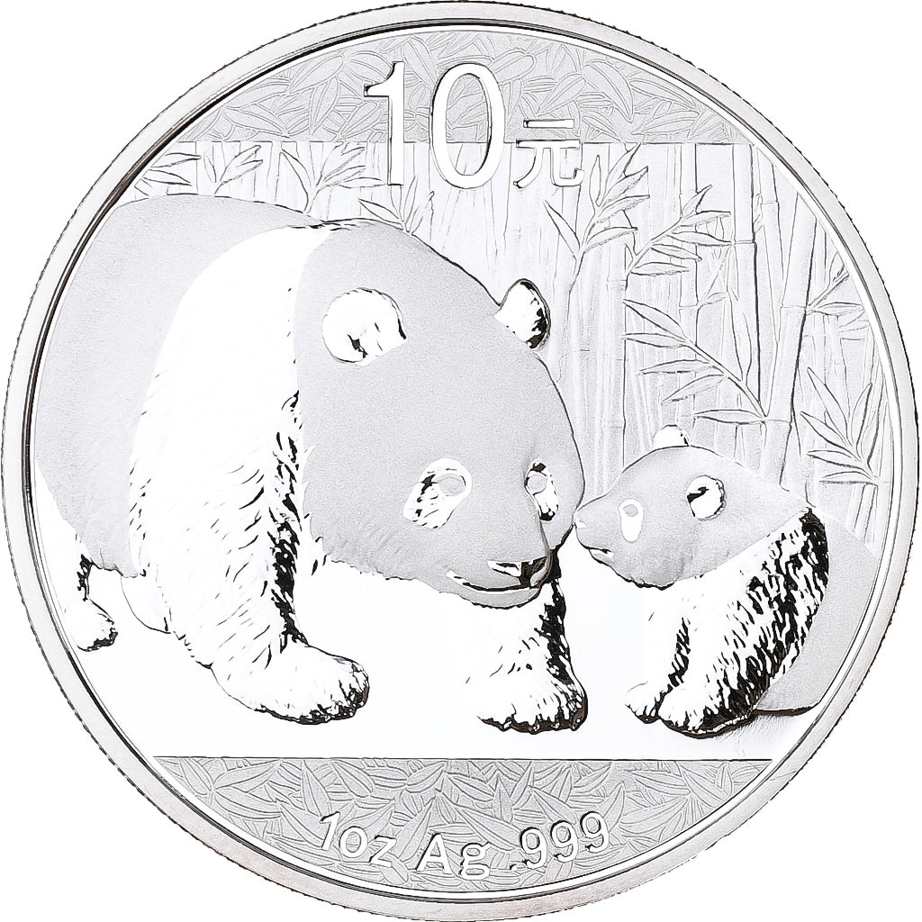Chine, 10 Yuan Panda 2011, 1 once Argent, KM 1980