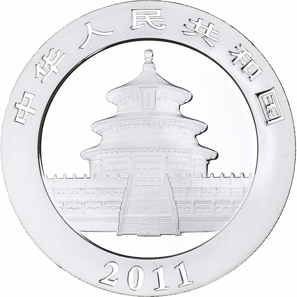 Chine, 10 Yuan Panda 2011, 1 once Argent, KM 1980