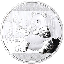 China, 10 Yüan, Panda, 2017, Plata, FDC, KM:New