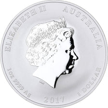 Australië, 1 Dollar, Year of the Rooster, 2017, 1 Oz, Zilver, FDC