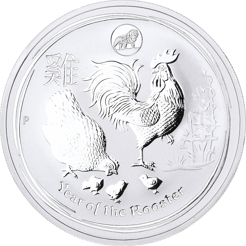 Australië, 1 Dollar, Year of the Rooster, 2017, 1 Oz, Zilver, FDC