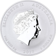 Australia, 1 Dollar, Year of the Rooster, 2017, 1 Oz, Plata, FDC
