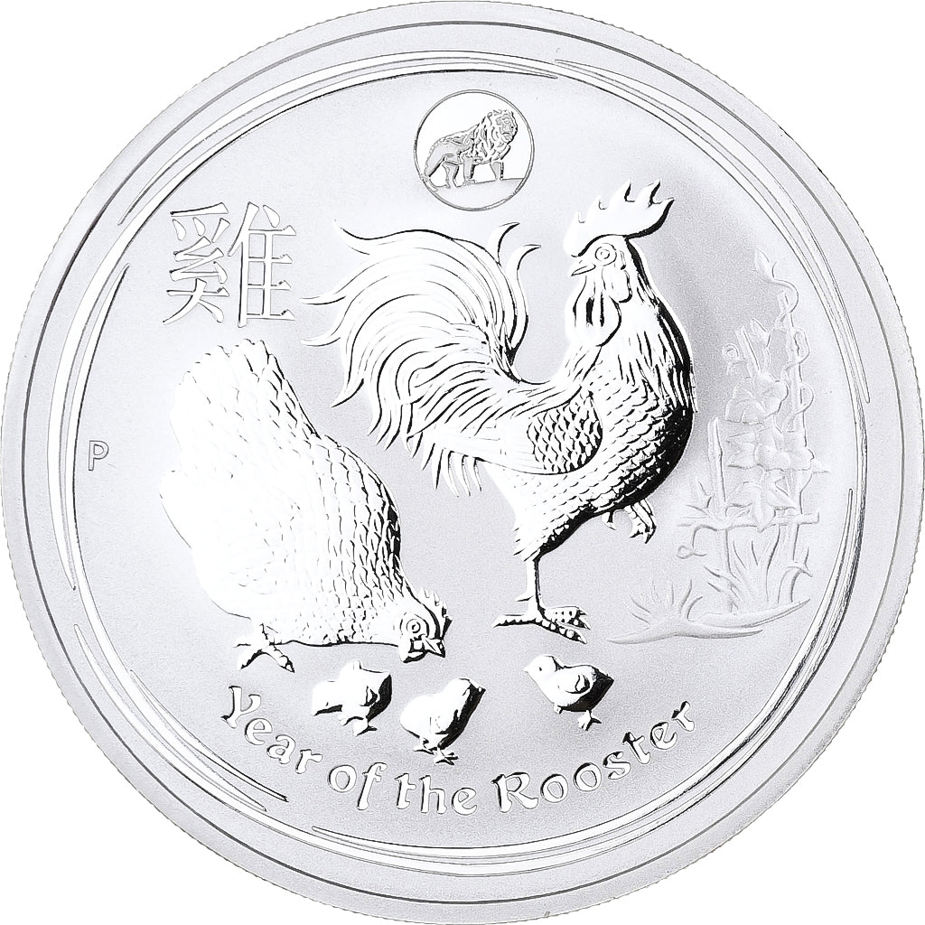 Australia, 1 Dollar, Year of the Rooster, 2017, 1 Oz, Plata, FDC