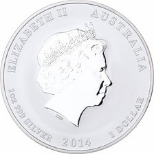 Austrália, 1 Dollar, Year of the Horse, 2014, 1 Oz, Prata, MS(65-70)