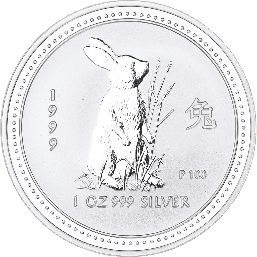 Australia, Dollar, Year of the Rabbit, 1999, 1 Oz, Silver, MS(65-70)