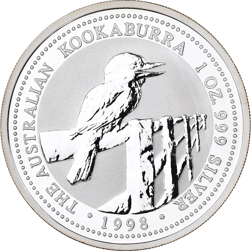 Australia, 1 Dollar, Australian Kookaburra, 1998, 1 Oz, Silver, MS(65-70)