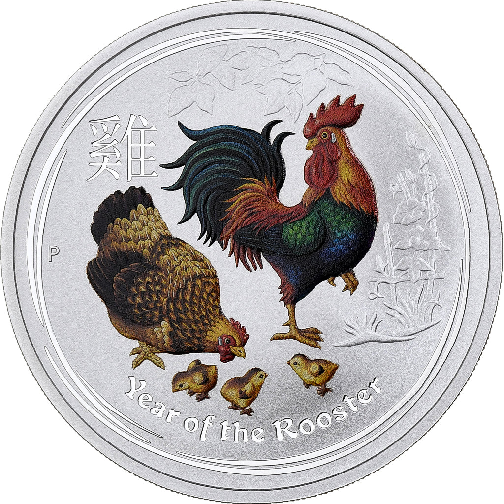 Australia, 1 Dollar, Year of the Rooster, 2017, 1 Oz, Argento, FDC