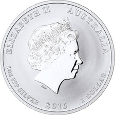 Australia, 1 Dollar, Year of the Monkey, 2016, 1 Oz, Argento, FDC