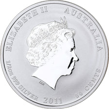 Australia, Elizabeth II, 50 Cents, Year of the Rabbit, 2011, Perth, Silver