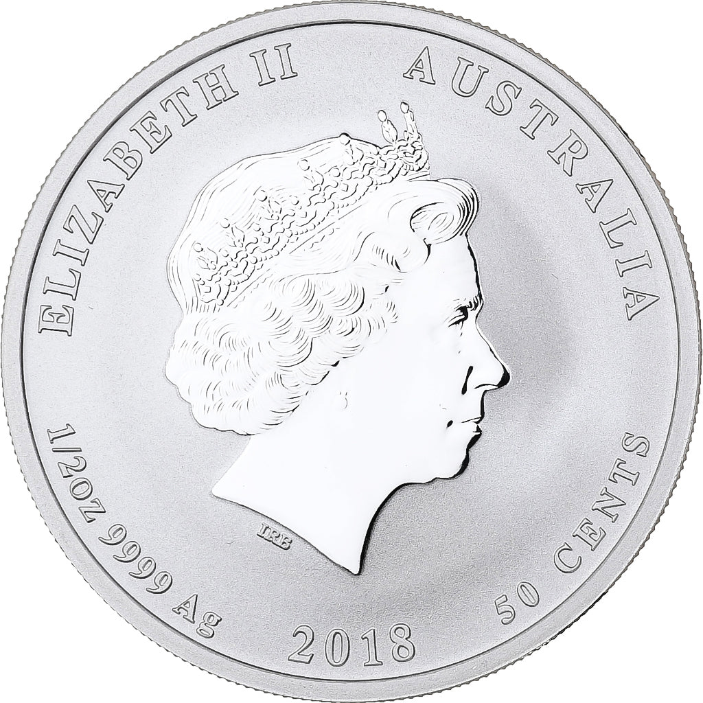Australia, Elizabeth II, 50 Cents, Year of the Dog, 2018, Perth, Silver