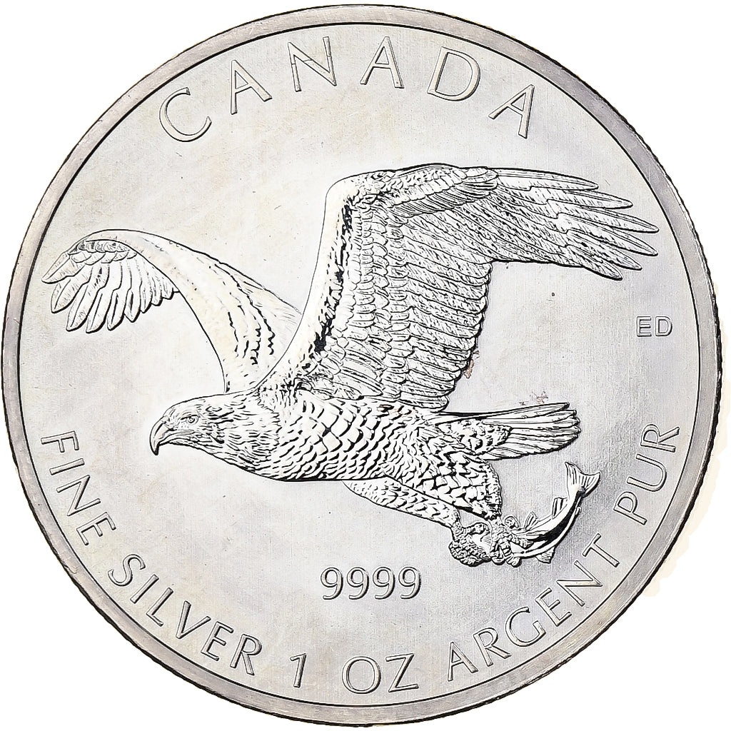 Canada, Elizabeth II, 5 dollars, 1 oz, Bald Eagle, 2014, Silver, MS(63)