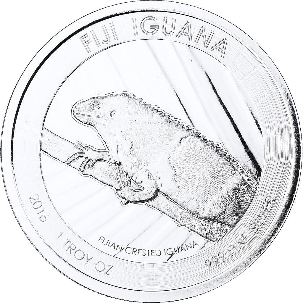 Fiji, 1 Dollar, Fiji Iguana, 2016, 1 Oz, Silver, MS(65-70)