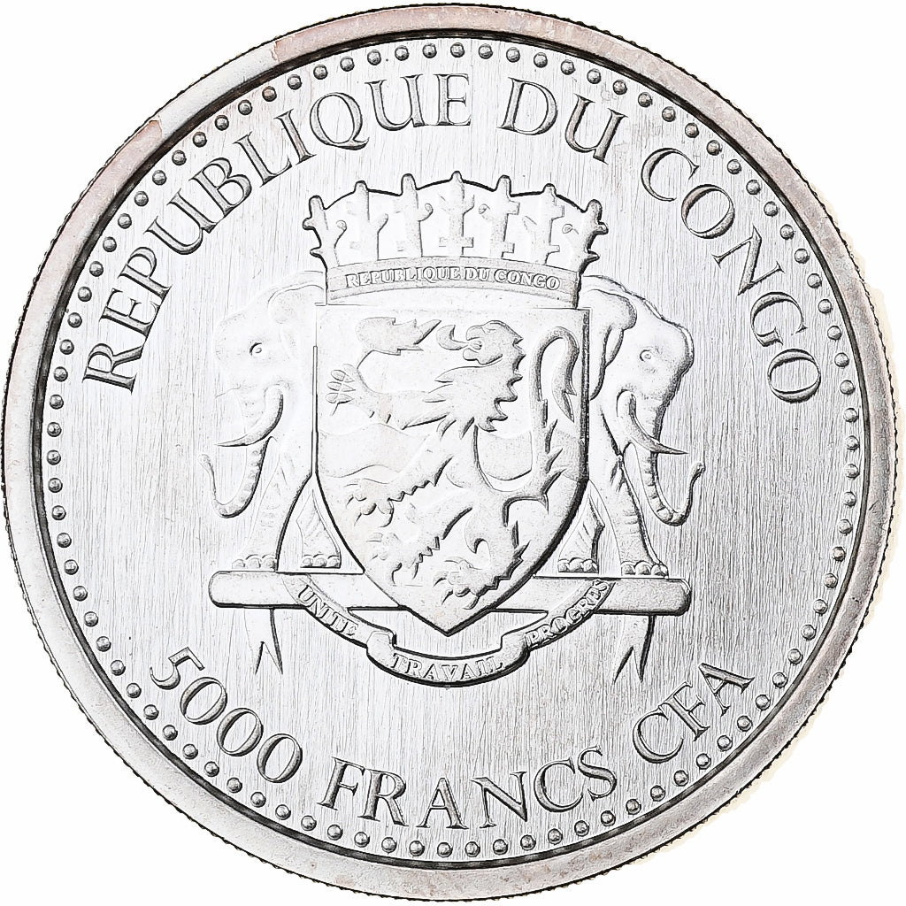 Repubblica del Congo, 5000 Francs CFA, Congo Silverback Gorilla, 2015, Argento