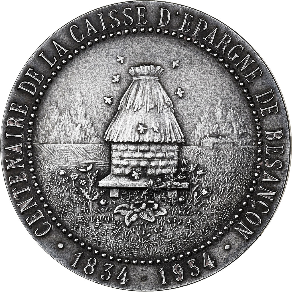 France, Médaille, Centenaire de la Caisse d'Epargne de Besançon, 1934, Bronze
