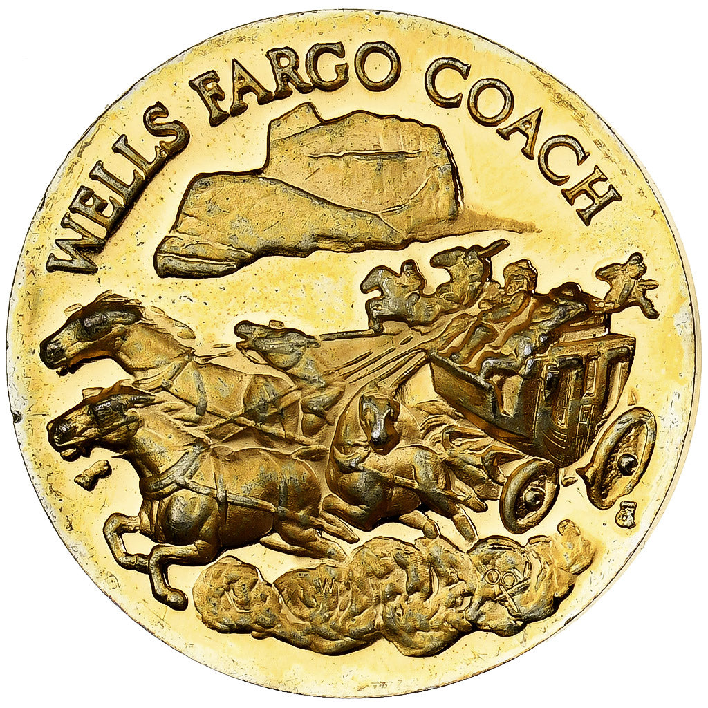 Stany Zjednoczone Ameryki, medal, Wells Fargo Coach, 1972, Vermeil, MS(63)