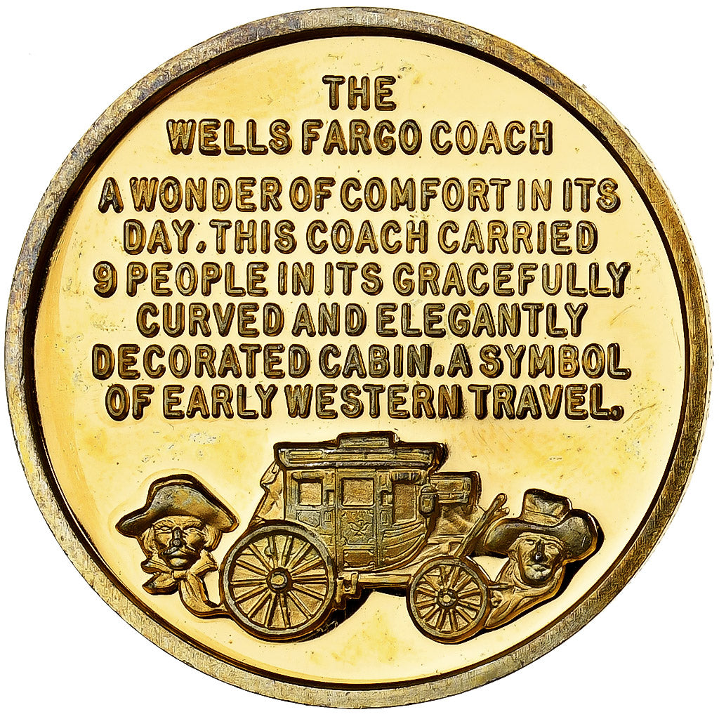 Stany Zjednoczone Ameryki, medal, Wells Fargo Coach, 1972, Vermeil, MS(63)