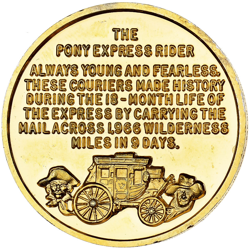 Stany Zjednoczone Ameryki, medal, Pony Express Rider, 1972, Vermeil, MS(63)
