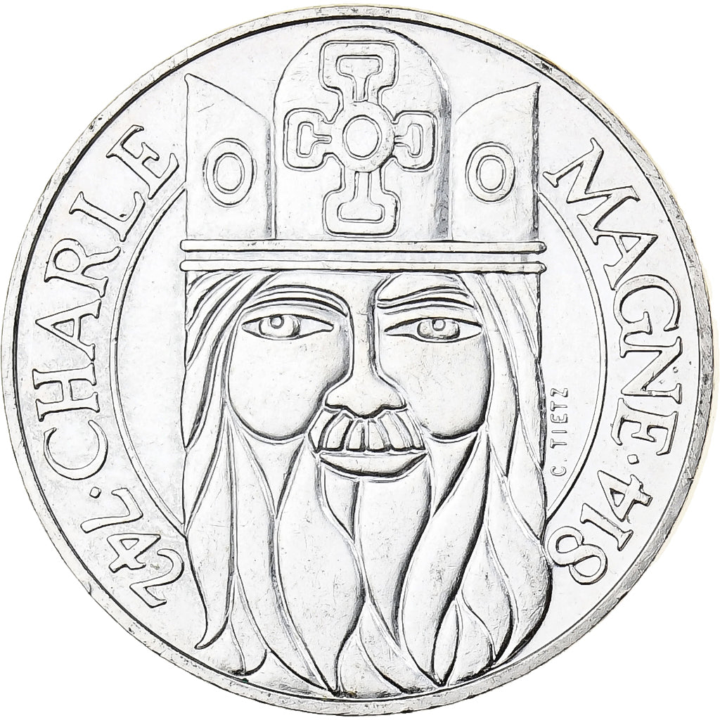 France, 100 Francs, Charlemagne, 1990, Silver, AU(55-58), Gadoury:954, KM:982