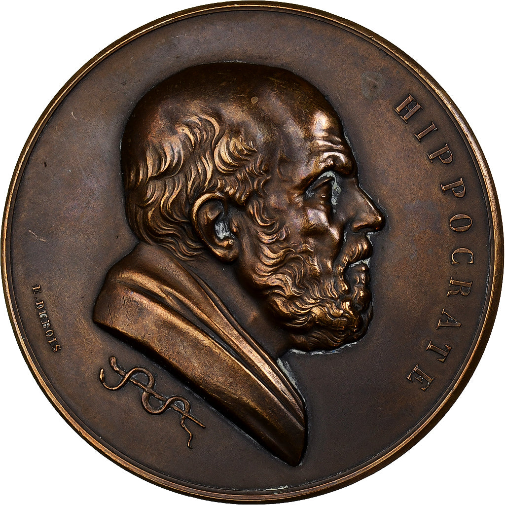 France, Medal, Hippocrate, Faculté de Médecine de Bordeaux, 1908, Bronze