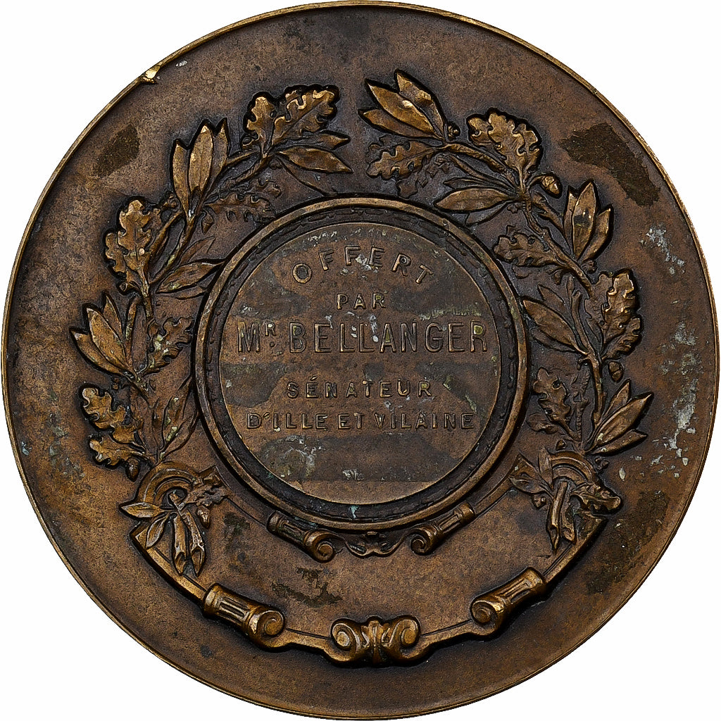 France, Medal, Offert par Mr Bellanger, Sénateur d'Ille et Vilaine, Bronze