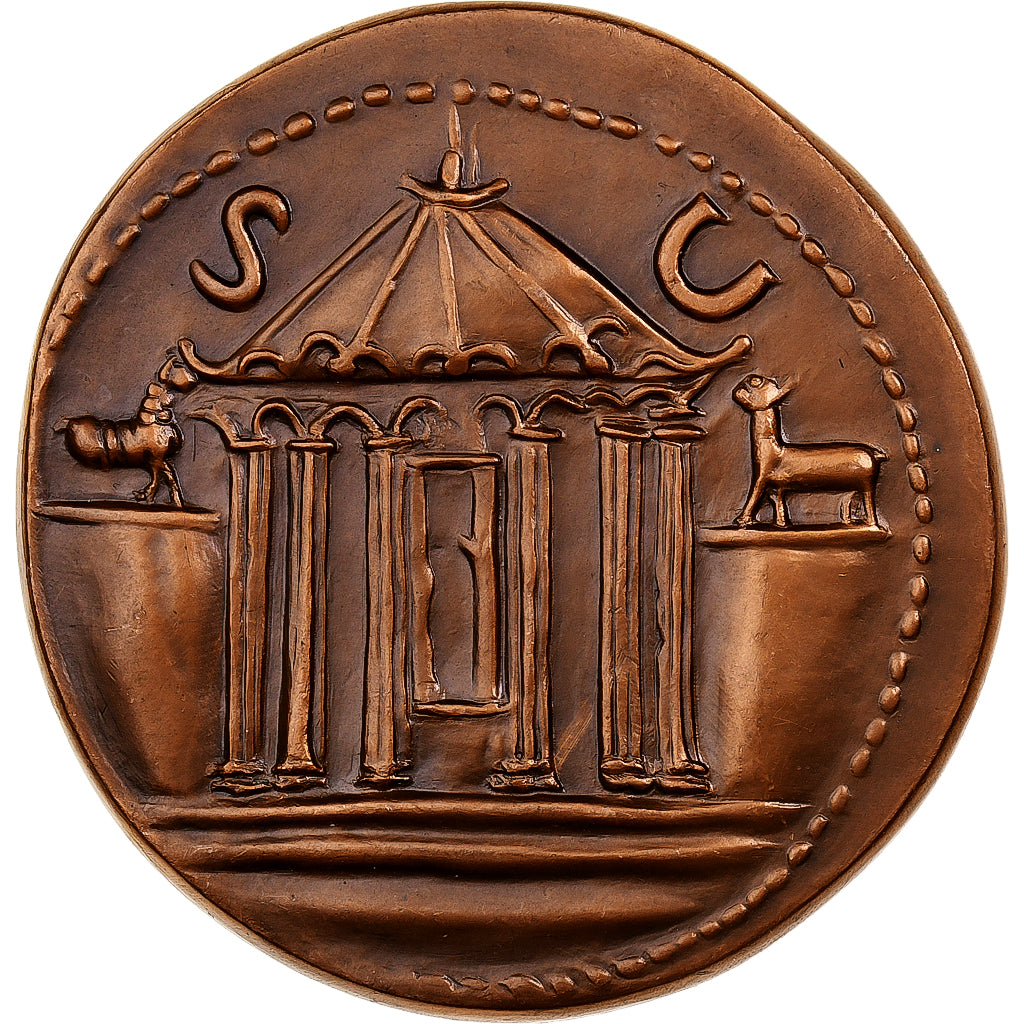 France, Medal, Reproduction, Sesterce d'Auguste, 1966, Cuivre, MS(63)