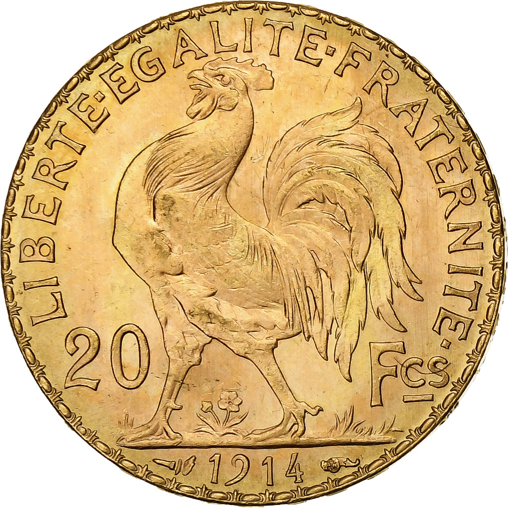 France, 20 Francs, Marianne, 1914, Paris, Or, SPL+, Gadoury:1064a, KM:857