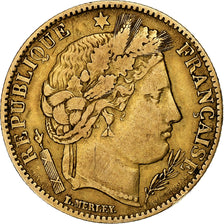 Francia, 10 Francs, Cérès, 1851, Paris, Oro, MB+, Gadoury:1012, KM:770