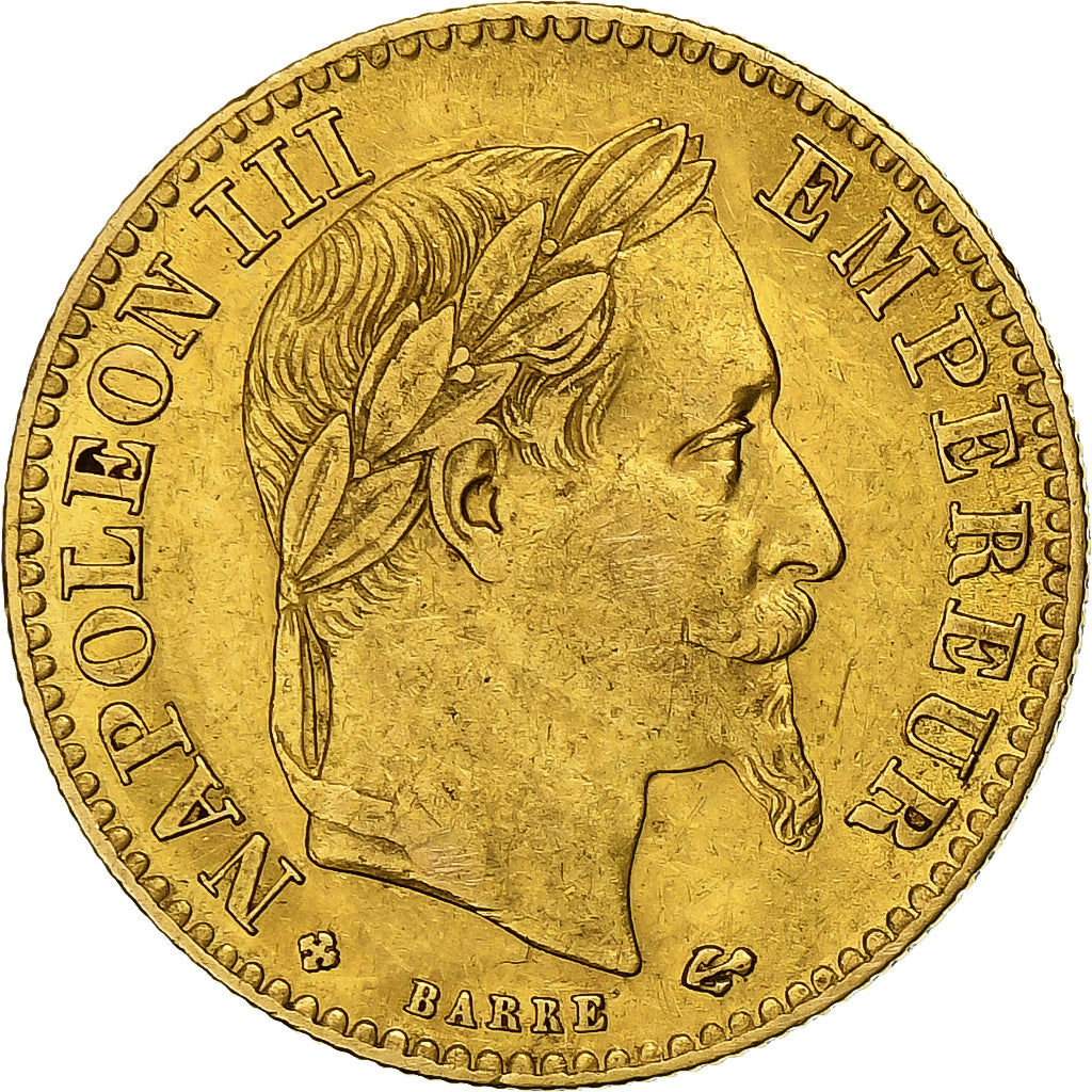 Francja, Napoleon III, 10 Francs, 1862, Strasbourg, Złoto, EF(40-45)