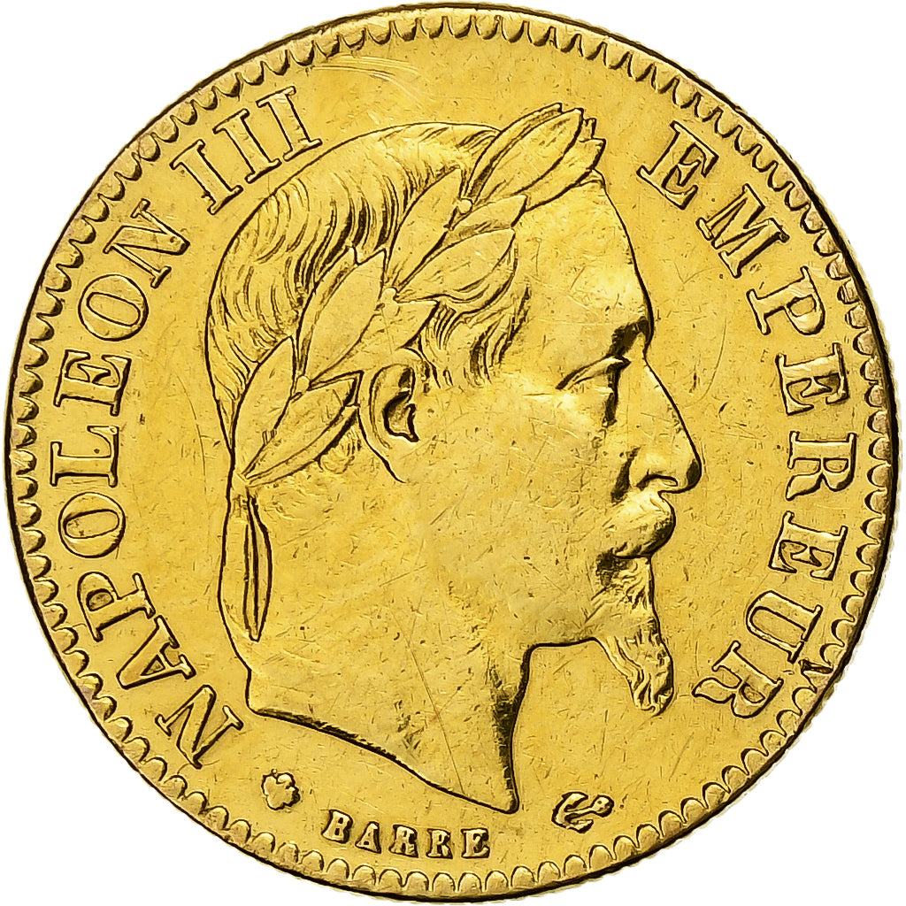 Francja, Napoleon III, 10 Francs, 1862, Strasbourg, Złoto, VF(30-35)