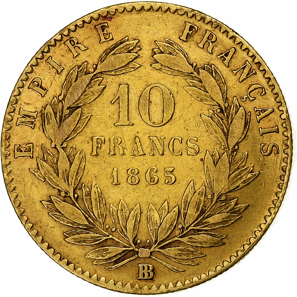 Francja, Napoleon III, 10 Francs, 1862, Strasbourg, Złoto, VF(30-35)