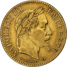 Francja, Napoleon III, 10 Francs, 1867, Paris, Złoto, VF(30-35), Gadoury:1015