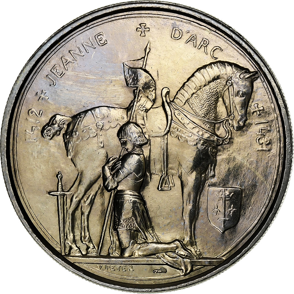 France, Medal, Jeanne d'Arc, Copper-nickel, V. Peter, MS(64)