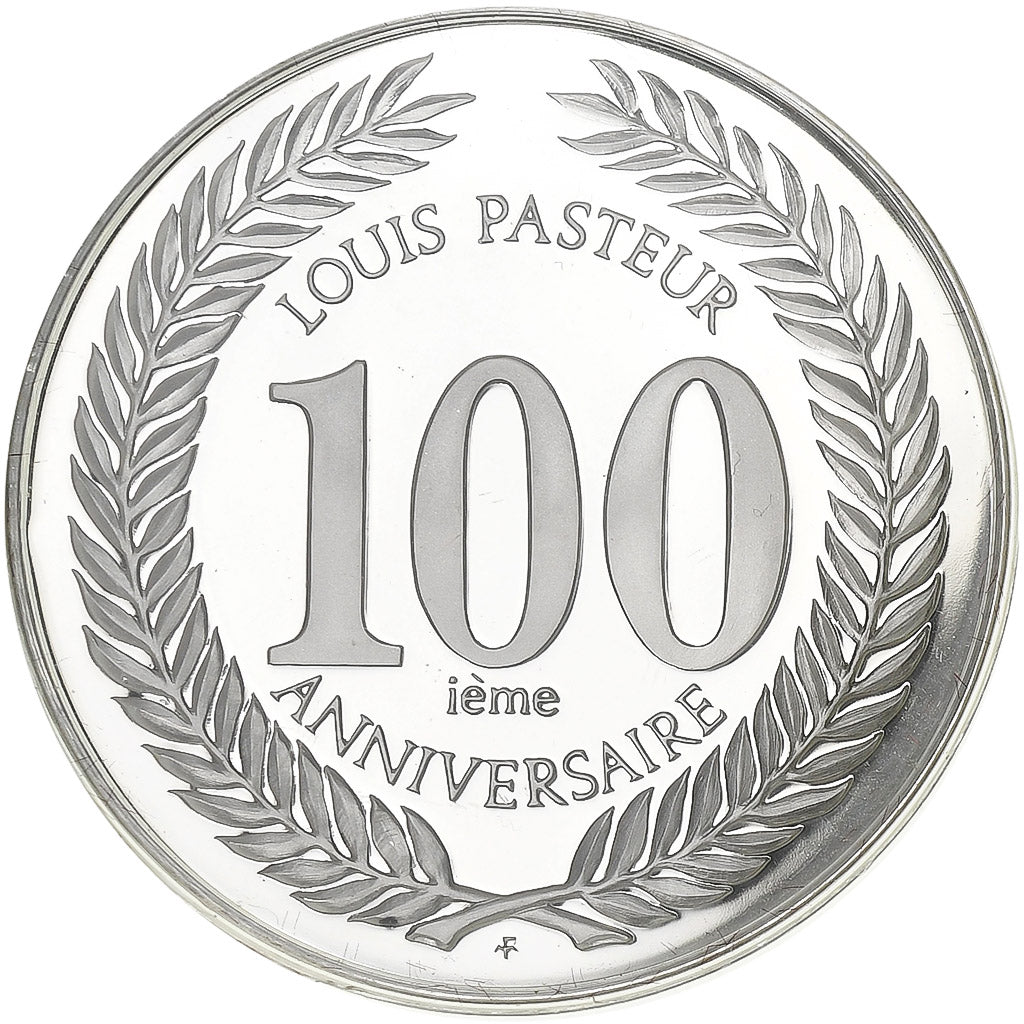 France, Medal, Louis Pasteur (1822-1895), 100ème Anniversaire, Silver