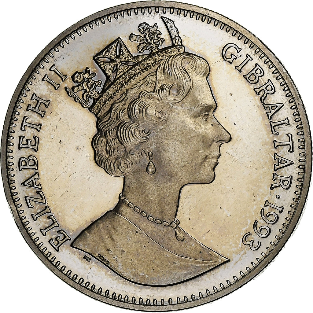 Gibraltar, Elizabeth II, 2.8 Ecus, Eurotunnel, 1993, Cupro-nickel, SPL+, KM:478