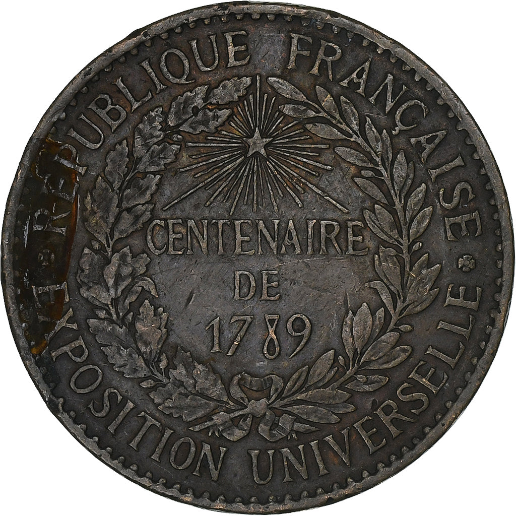 France, Jeton, Exposition universelle de Paris, 1889, Bronze, Barre, TB+