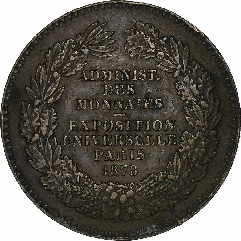 France, Medal, Exposition universelle de Paris, 1878, Copper, Barre, EF(40-45)