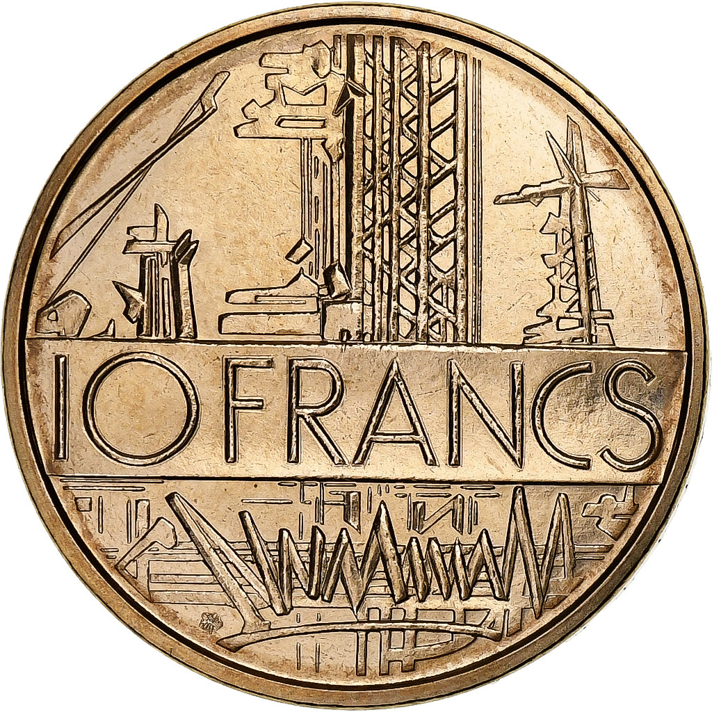 Francja, 10 Francs, Mathieu, 1974, Paris, FDC, Mosiądz niklowy, MS(65-70)