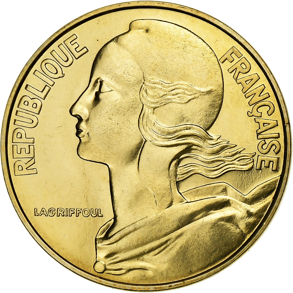 Munten, Frankrijk, Marianne, 20 Centimes, 1974, Paris, FDC, Aluminum-Bronze