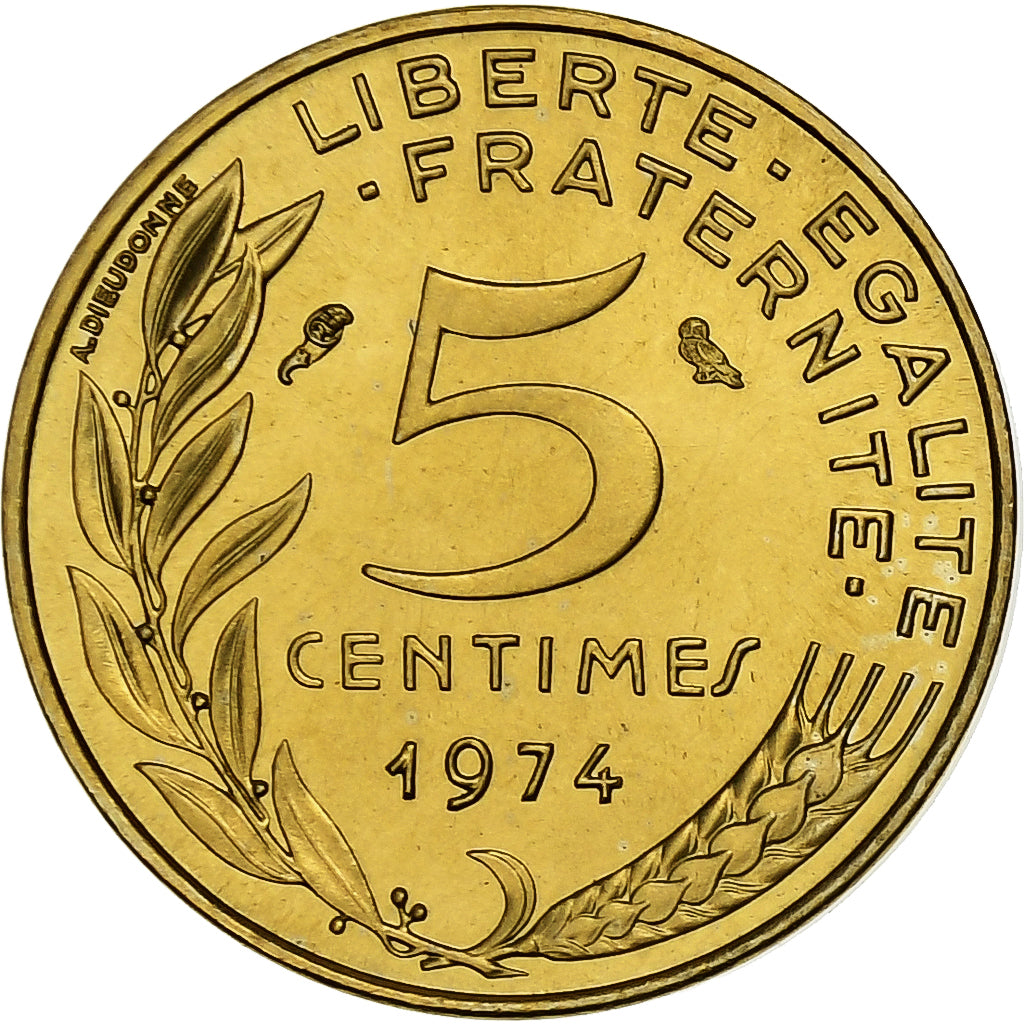 France, Marianne, 5 Centimes, 1974, Paris, série FDC, MS(65-70)