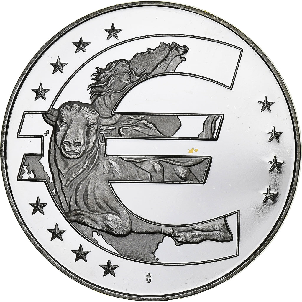 France, Medal, 10 ans de l'Euro, 2008, Copper Gilt, Pillage de l'Europe