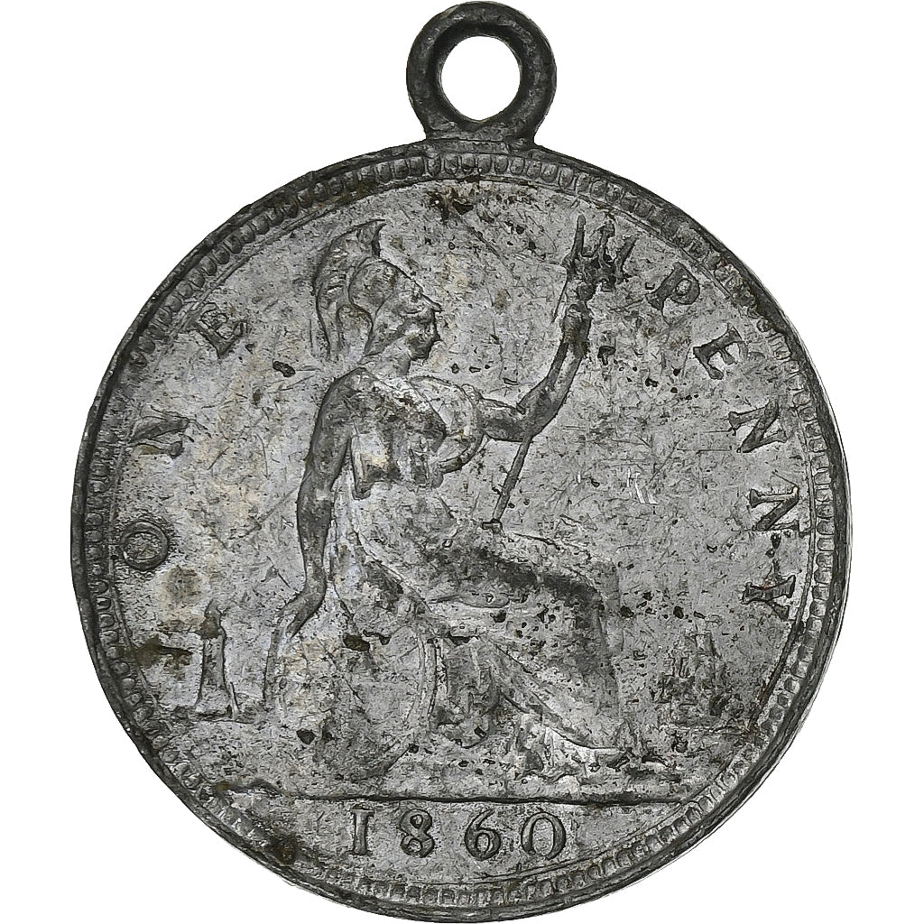 France, Médaille, Penny, Victoria, 1860, Aluminium, TB